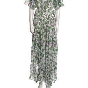 Maje Green and Purple Floral Maxi Dress